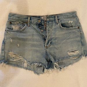 AGOLDE Women's Light Blue Jean Shorts